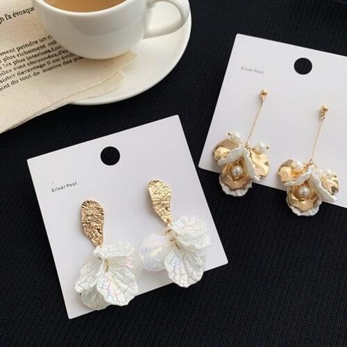 ​ZDMXJL 2021 New Fashion Hot Womens Earrings Fine Sweet Shell Petal Eardrop Earrings For Women Party Gifts Jewelry Wholesale
