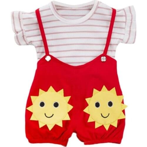 Girl Clothes 2020 Toddler Kids Baby Girls Clothes Striped Tops+Little Sun Print Pant Outfit 2pcs Girls Set