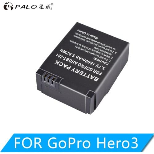 PALO 3.7V 1600mAh GoPro AHDBT-201/301 Camera Battery AHDBT-301 AHDBT301 AHDBT-201 For gopro HERO3 gopro3 3 + parts, wholesale