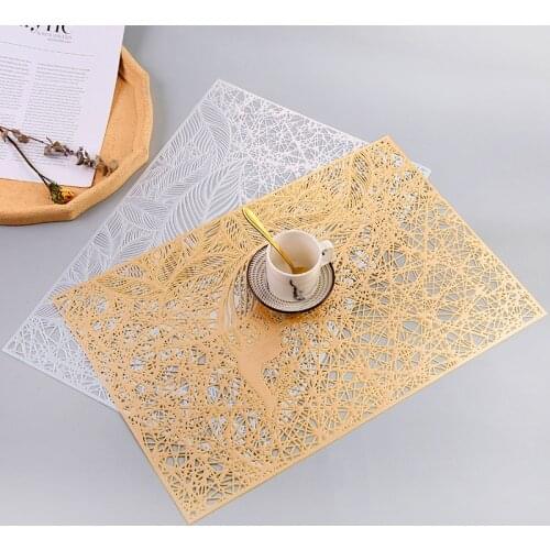 PVC Hollow Nordic Style Non-slip Kitchen Placemat Coaster Resistant Insulation Pad Dish Coffee Cup Table Mat Home Decor 51037