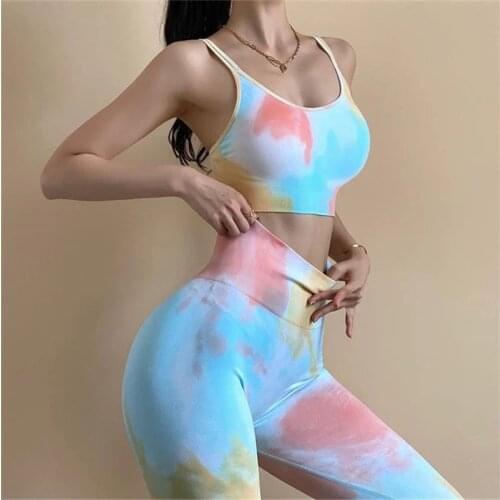 SALSPOR Bras Women Fitness High Impact Tie Dye Underwear Sports Joggings Outdoor Workout Breathable Bodybuilding Gym Brassiere