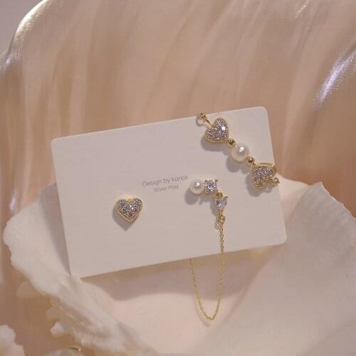 14K Real Gold Plated Fashion Jewelery Crystal Cute Love Exquisite Stud Earrings for Woman Holiday Party Elegant Zircon Earring