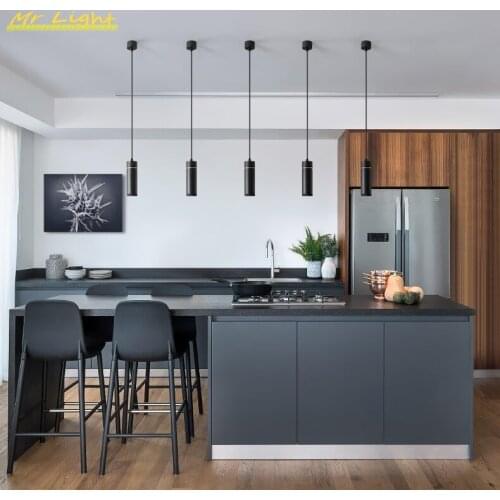 Modern Black Cylinder LED Pendant Lights Lighting Dinning Kids Room Bedroom Bedside Kitchen Hanging Lamps Home Deco Pendant Lamp