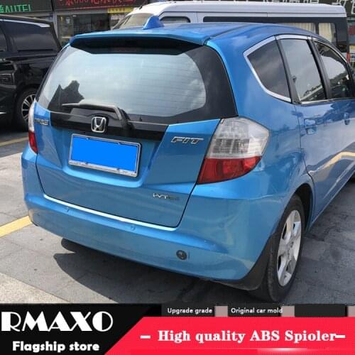 For Fit Spoiler 2008-2013 Honda Jazz Xck Spoiler ABS plastic Material Car Rear Wing Color Rear Spoiler