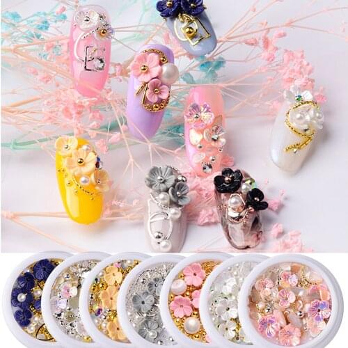 1 Box Mixed Colorful Rhinestones For Nails 3D Crystal Stones For Nail Art Decorations DIY Design Manicure Diamonds Nail Rhinesto