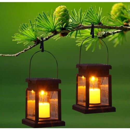 Solar Powered LED Outdoor twinkle Candle Lantern Outdoor Lamp Home Garden Decoration Light Warm Flame Flashing Tea Light