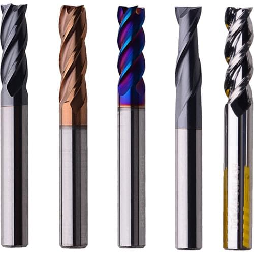 Hrc55 End Mill Carbide Cutters 2 3 4 Flutes Metal Key Seat Face Milling Cutter Router Bit CNC Fraise Carbure Machine Tools