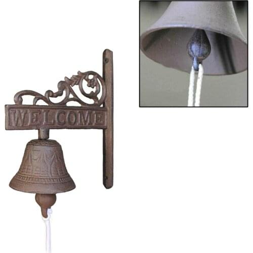 Vintage Metal Iron Door Bell Wall Mount Metal Door Bell Welcome Doorbell Home Farmhouse Garden Decoration
