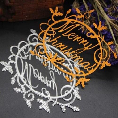 YINISE Metal Cutting Dies For Scrapbooking Stencils Merry Christmas DIY PAPER Album Cards Decoration Embossing Folder Die Cut