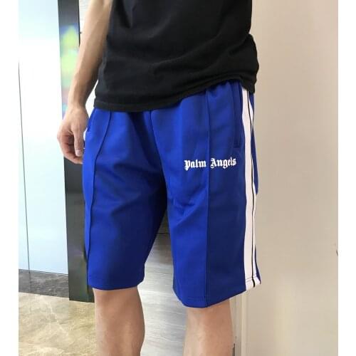 Palm Angels black white striped shorts summer loose wild men women Casual Shorts