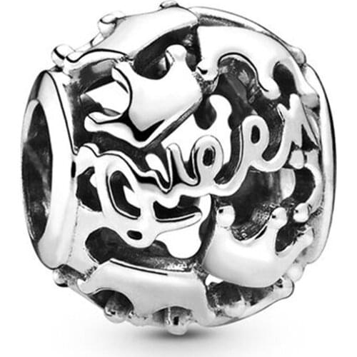 Authentic 925 Sterling Silver Bead Queen & Regal Crowns Charm Fit Fashion Women Pandora Bracelet Bangle Gift DIY Jewelry