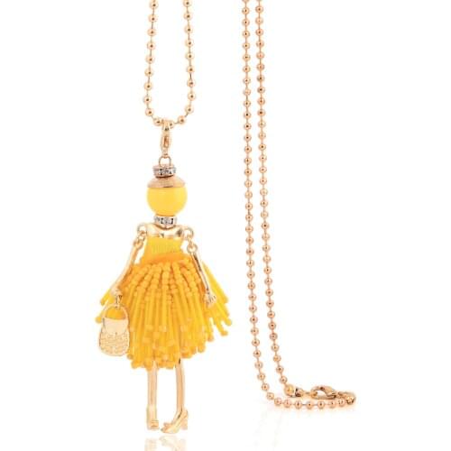 New fashion big choker necklace for women wholesale costume handmade necklace high quality 2019 party tassel long chains yellow