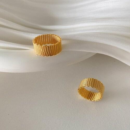 GSOLD New Vintage Multi-layer Geometric Hollow Metal Braid Bone Chain Gold Color Wide Punk Style Fashion Ring Women Jewelry Gift