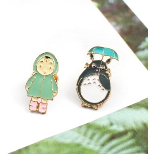 Chinchilla Brooch Animation Cartoon Image Pins Lovely Comic My Neighbor Comic Enamel Small And Exquisite Bag Badge Kids Jewelry