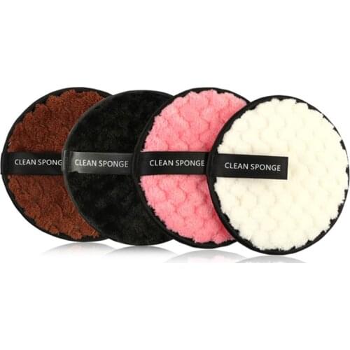 1pcs Round Shape Sponge Cosmetic Puff Soft Flannelette Face Cleaning Sponge Puff Facial Cleanser Cosmetic Tool Wash Flutter