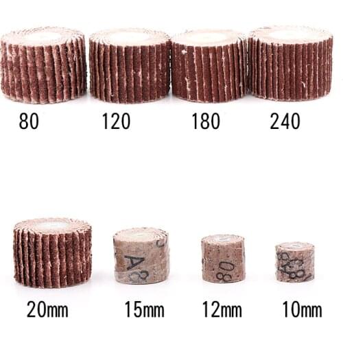 10/12/15/20mm Movable Handle Louver Grinding Head Rotary Tool Dremel Accessories 80 Grit 23PCS Set