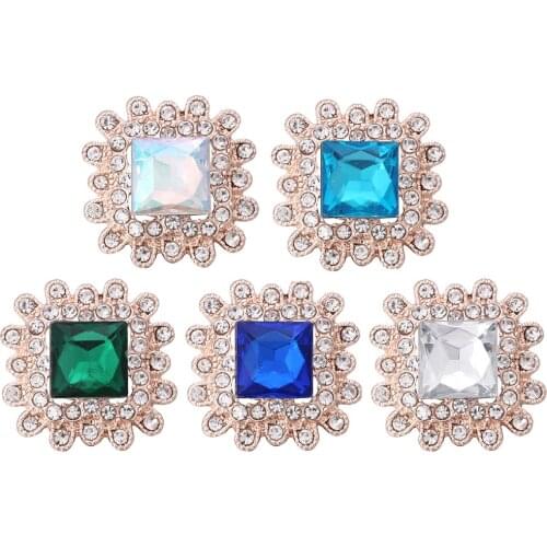 10pcs/lot New Snap Jewelry Crystal Rose Gold Flower 18mm Snap Button For Snap Bracelet Fashion DIY Charm Bracelets Watches Women