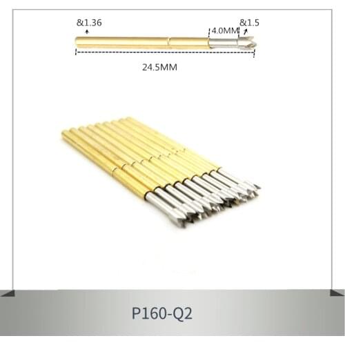 50-100 Metal Brass Nickel-Plated Compression Test Probe P160-Q2 Electronic Pogo Spring Pin Diameter 1.36mm
