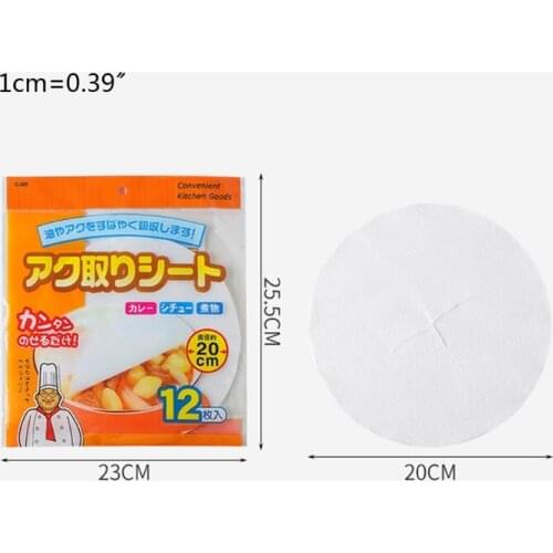 12pcs/set Food Grease and Oil Absorbing Blotter Paper for Kitchen CookingSoups, Fried Meals, Bacon, and Pizza