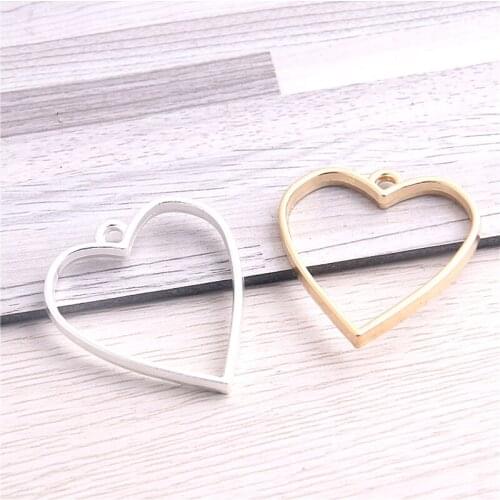 12 pieces Polished Plated dumb color Heart charm Metal DIY Handmade Charms Fashion LOVE Pendant Charms for Jewelry D6068-3