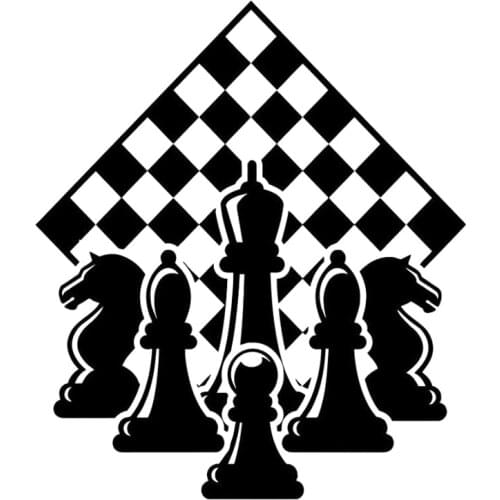 14.4cm*16.7cm Chessboard Car Accessories Decor Vinyl Car Sticker Black/Silver S3-6091