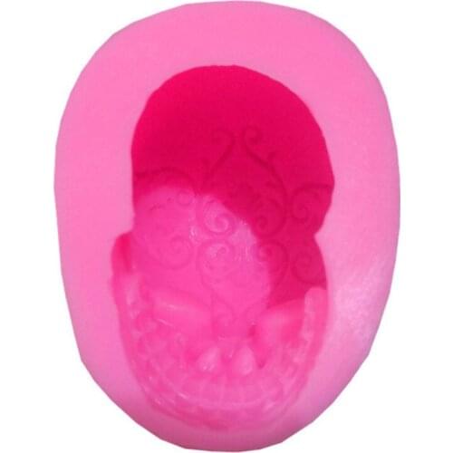 3D Skull Decorations Epoxy Resin Mold Ornaments Casting Silicone Mould for DIY Crafts Plaster Candle Making N2UE