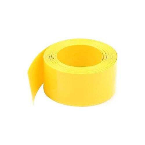 5Pcs 2Meters 17mm Width PVC Heat Shrink Wrap Tube Yellow for 1 x AA Battery