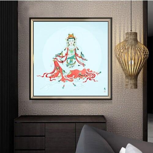 Avalokitesvara Bodhisattva Thangka Buddhism Canvas Painting Prints Wall Art Picture Poster Living Room Home Decoration