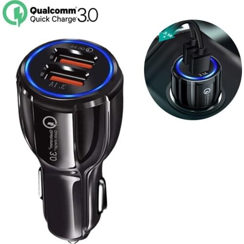 Quick Charge 3.0 Car Charger Portable 5V 3.1A Fast Charging GPS Dual USB Car-Charger For iPhone Samsung huawe Double USB Charger