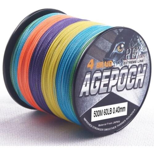 Free Shipping 4 Strands 500M Braided Fishing Line 6-100lb 13 Colors Available Multifilament Fishing Wire Material from Japan