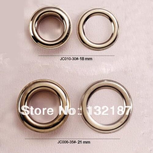 Big round metal brass eyelets with washer metal grommets nickle plating color JY-004