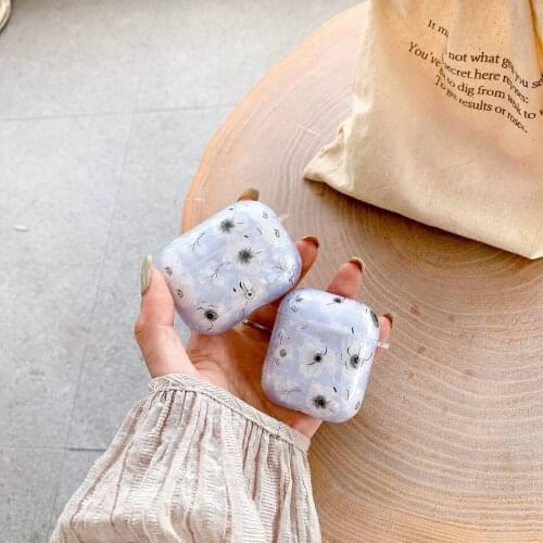 Earphone Case For AirPods 2/1 Fashion Dandelion Pattern Marble Shell Conch Case For AirPods Pro airpods 3 Soft Earphones Cover