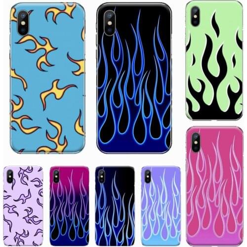 Red Green Flames Fire Pattern Phone Case For iphone 12 5 5s 5c se 6 6s 7 8 plus x xs xr 11 pro max mini
