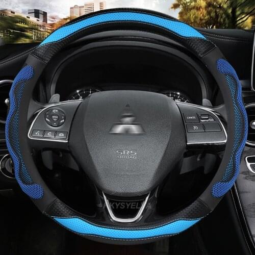 Car Steering-Wheels Cover 38cm 15" For Mitsubishi ASX RVR Pajero Sport Outlander PHEV Airtrek Grandis lancer evo Eclipse Cross