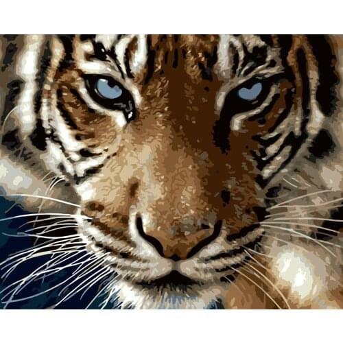 DIY 40X50 Oil Painting By Numbers The tiger waiting for an opportunity On Canvas Home Decor Digital Painting chrismas
