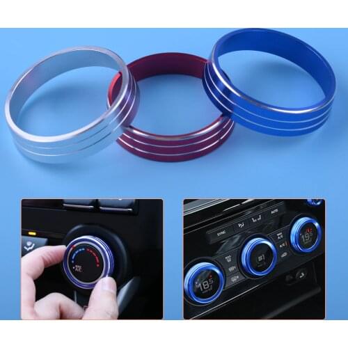 DWCX 3pcs Aluminum Alloy A/C Heater Climate Control Switch Buttons Knobs Cover Trim Ring Fit For Mitsubishi Lancer Outlander
