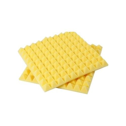 [ Fly Eagle ] Yellow Acoustic Foam Sound Treatment Absorption Wedge Tiles Studio/Music 12Pcs 50cm X 50cm X 5cm