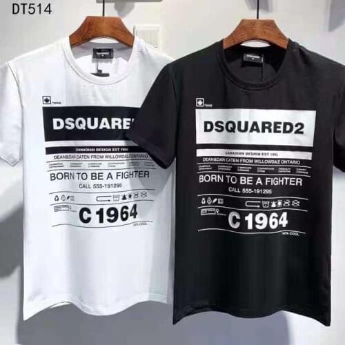 Mens DSQ2 Summer Fashion Short Sleeve Cotton T-shirt Streetwear Tops DT514