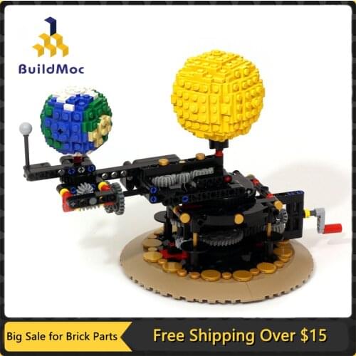 Buildmoc Block Earth 4477 Earth, Moon and Sun Model WORLD Creativity mini micro Block Building Blocks Bricks Assem bly Toys Game