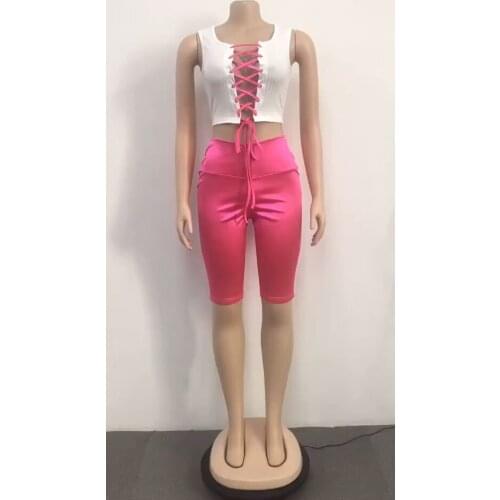 2021 Summer women Fashion New Sexy Tops&Pant Summer Sport Casual Bodycon Short Two piece Short Set Women