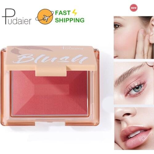 Pudaier Matte Shimmer Brush Fast shipping Face Powder Makeup Monochrome Smooth Peach Blush Palette Beauty Focallure Cosmetics