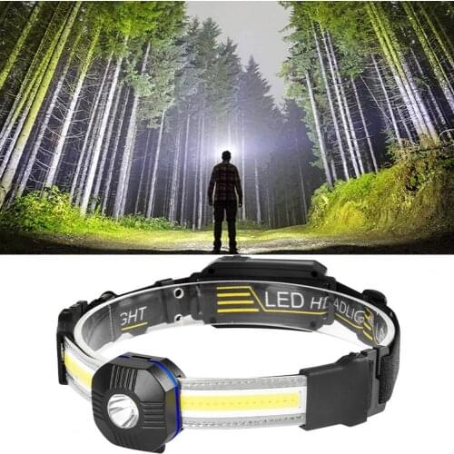 Camping Headlamp Outdoor Headlamp COB Light Full View Black Camping Hunt Search Running Led Lamp for Outdoor