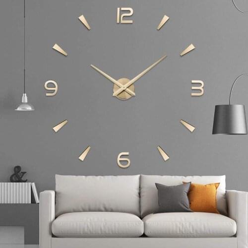 DIY Wall Clocks Acrylic Mirror Wall Clock Big Quartz Watch Still Life Modern Clocks Living Room Home Decor 3D Stickers Watch