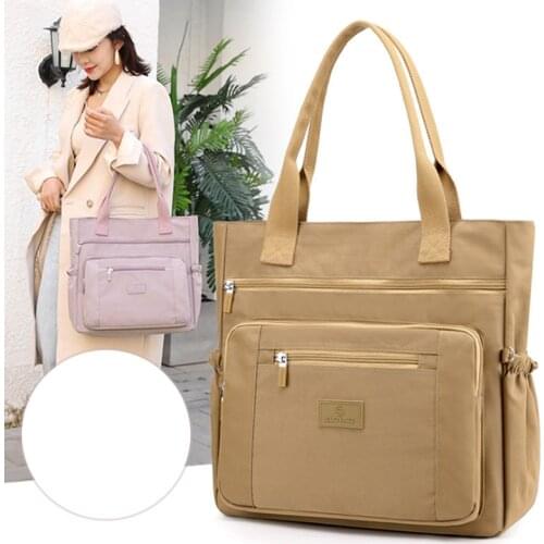 Solid Color Fashion Messenger Bag Women Shoulder Bag Nylon Handbag Capacity Womens Tote Shopping Bag