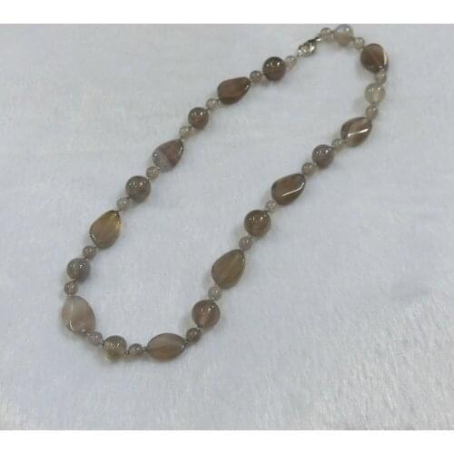 Wholesale 6pcs Natural Stone Gray Agates Opal Bijoux Boho Necklaces Women Necklace Pendants Distort Beads Bohemian Jewelry Free