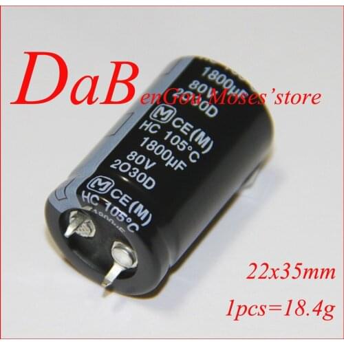 80v 1800uf Original New Electrolytic Capacitor Radial Capacitance 22x35mm (2pcs)