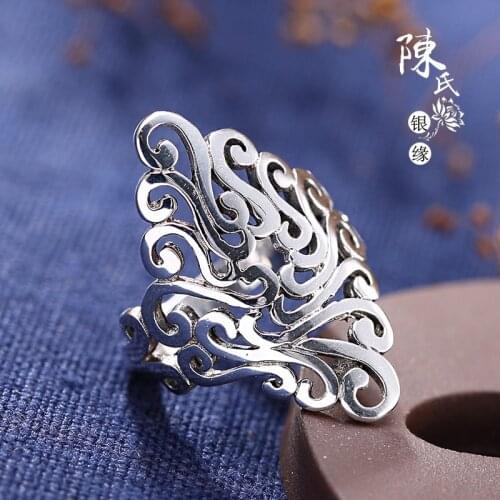 Trendy Personality Punk Flower Rings For Women Men Lady Girls Resizable Size Rings Party Jewelry Charm Gifts 2021
