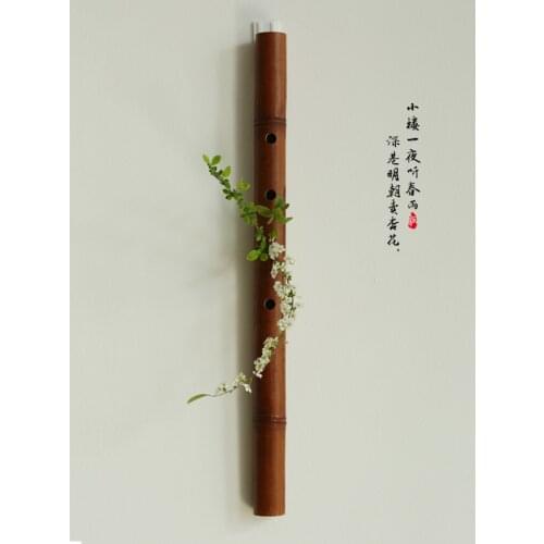 Bamboo Flower Hanging, Floral Arrangement, Handmade, Old Retro Zen Study, Tea Room Decoration, Chinese Simple Wall Hanging