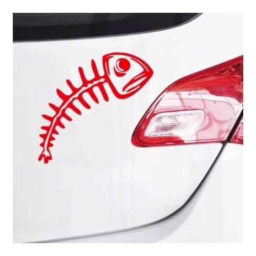 Fish bone reflective funny car sticker vinyl decal silver/black for auto car stickers styling no background N2046