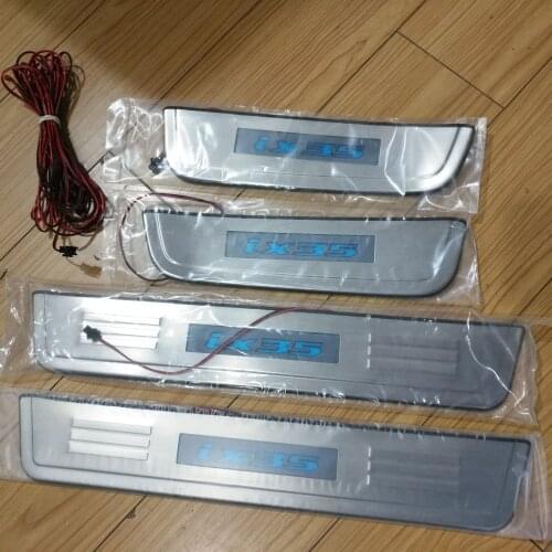 High quality stainless steel LED light welcome pedal cold light door FOR Hyundai IX35 ix45 TUCSON Car accessories